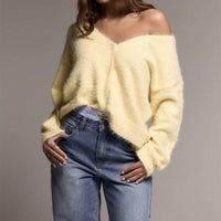 Lia Knit Cardigan with Long Sleeve in Yellow