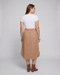 Liana Airy Linen Skirt with Button Front and Pockets