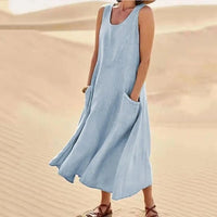 Liana Comfortable Dress in Sky Blue