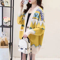 Liana Knit Cardigan with Button Front and Pockets in Yellow