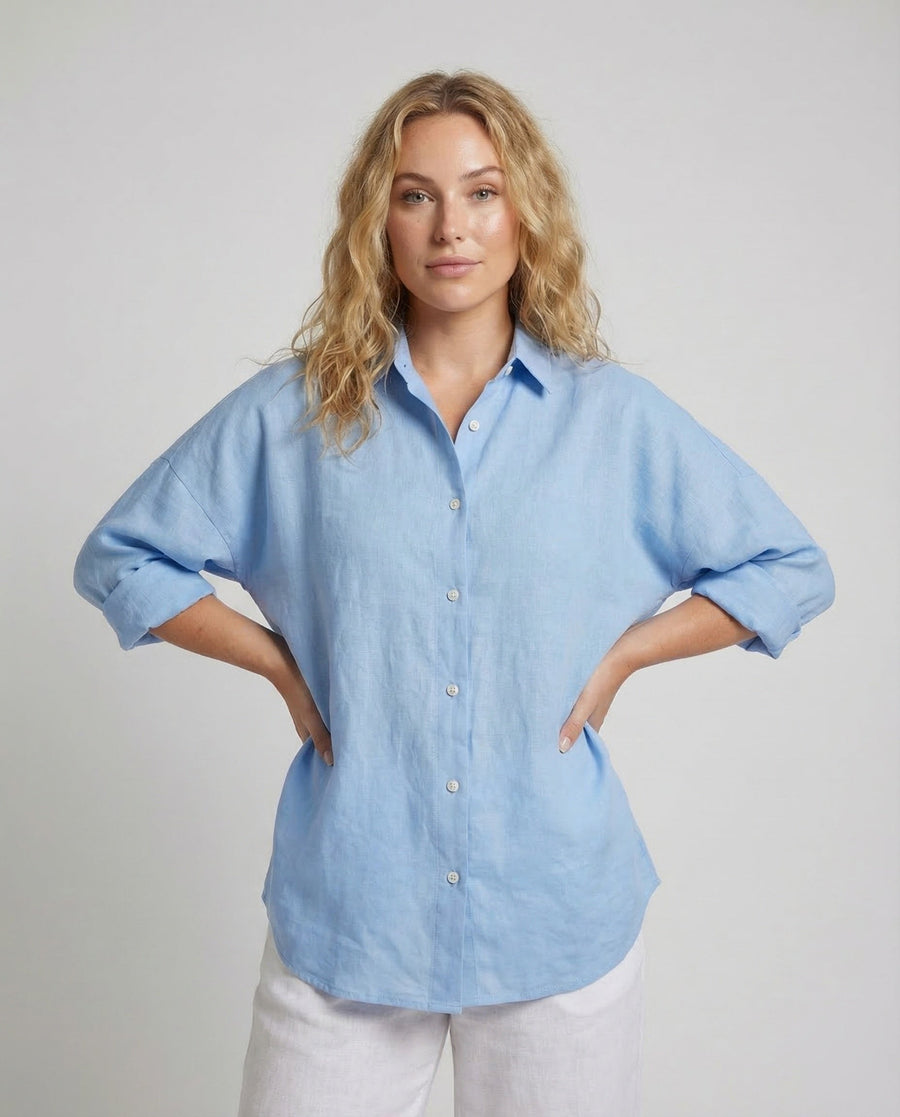 Liana Linen Blouse with Oversized