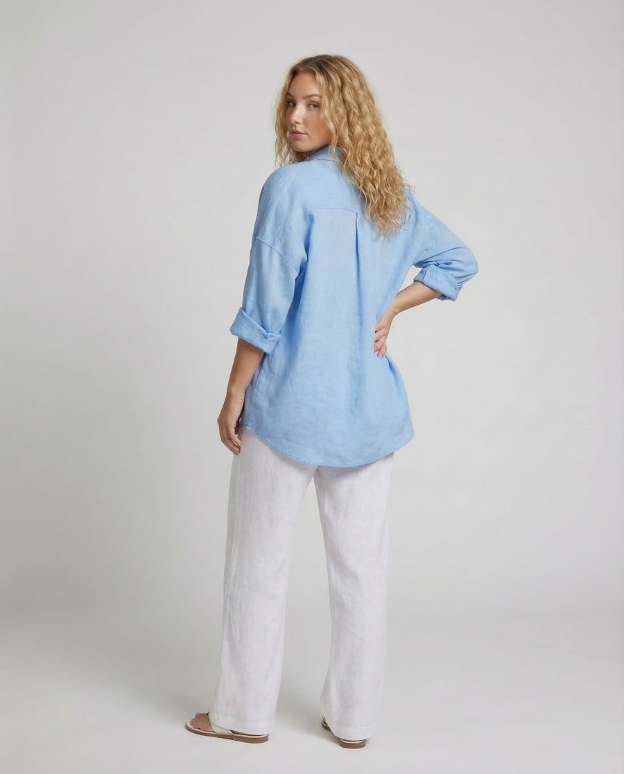 Liana Linen Blouse with Oversized