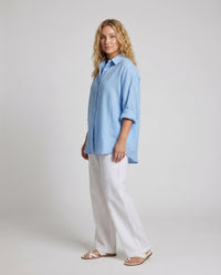 Liana Linen Blouse with Oversized