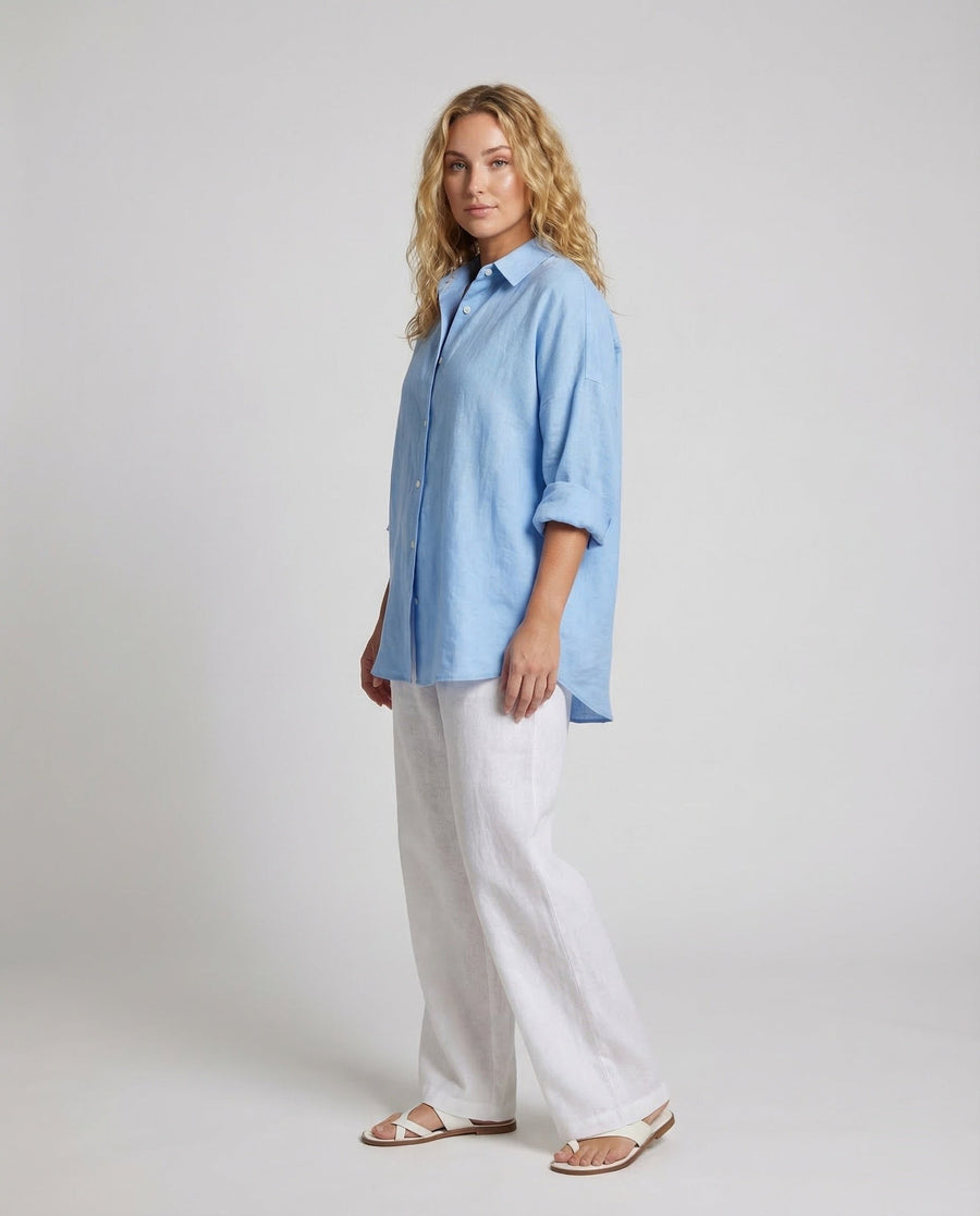 Liana Linen Blouse with Oversized