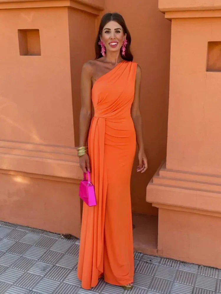 Lia™ Elegant Knot Dress in Orange