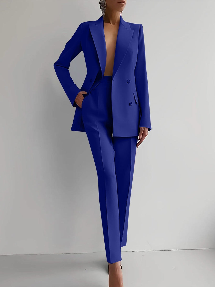 Lila Elegant Blazer with Fitted in Blue