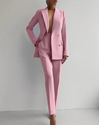 Lila Elegant Blazer with Fitted in Pink
