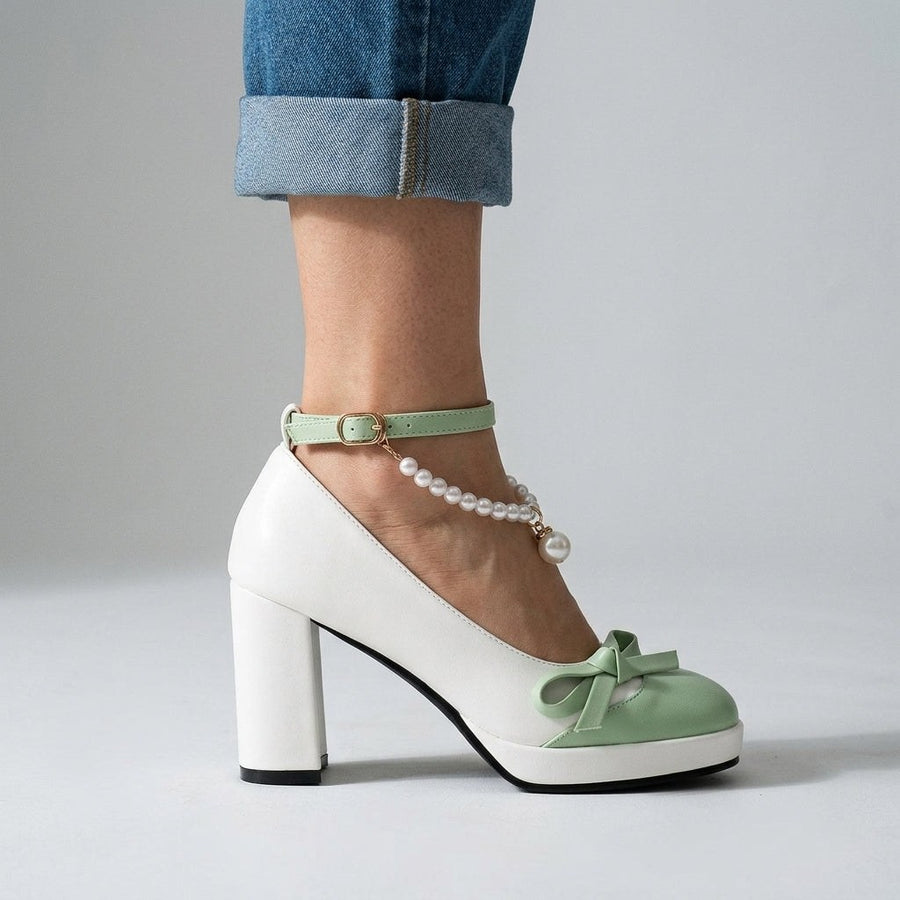 Lila Pearl Ankle Pump in Sage