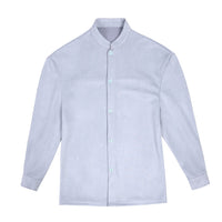 Lilian Blouse with Stand Collar and Long Sleeve in Light Blue