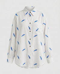 Lilian Casual Blouse with Button Front in White