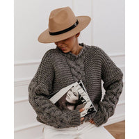 Lilian Knit Sweater in Dark Grey