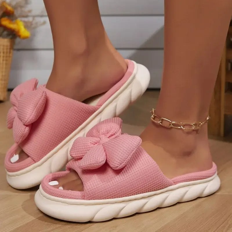 Lilo Bow Slides in Pink