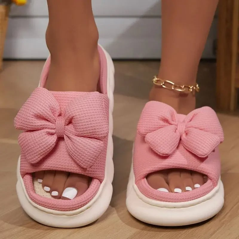 Lilo Bow Slides in Pink