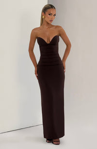 Livia Maxi Dress – Plum Brown