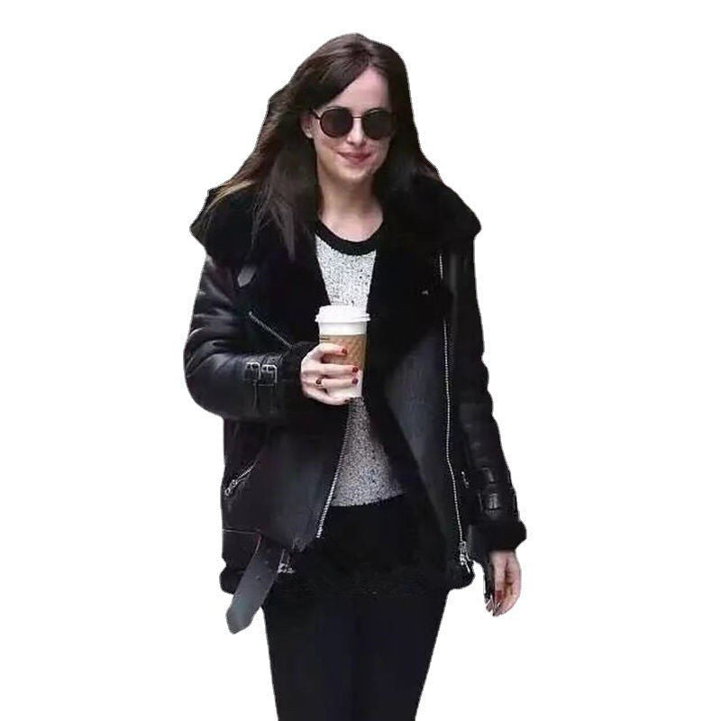 Linnea Leather Jacket with Belted