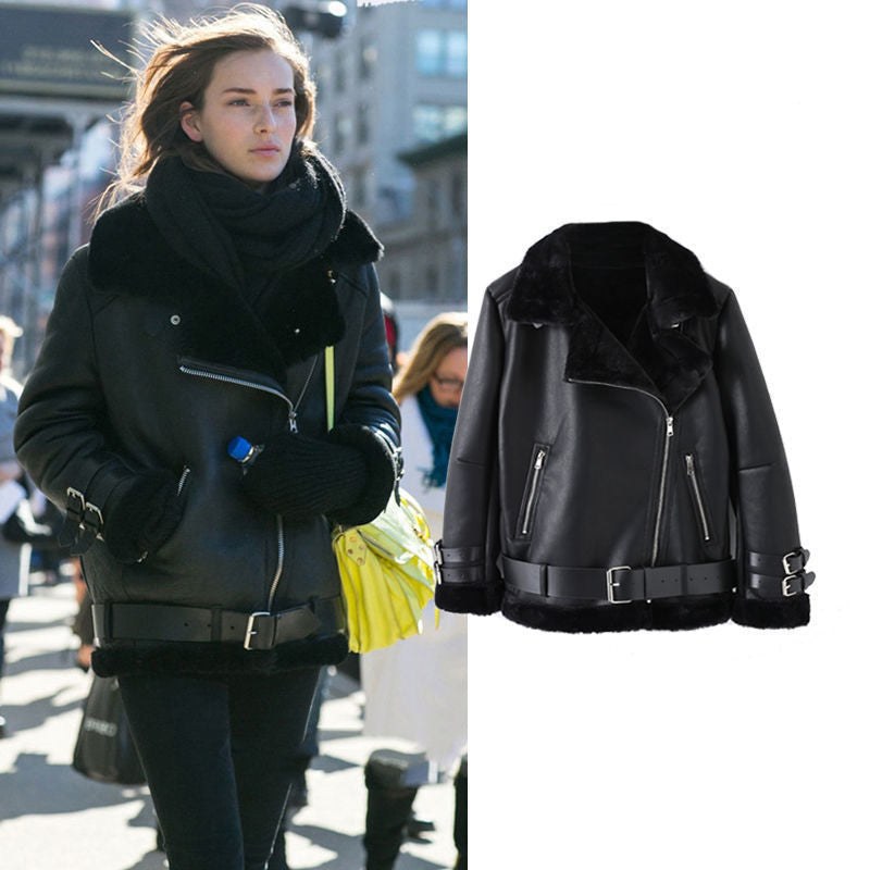 Linnea Leather Jacket with Belted