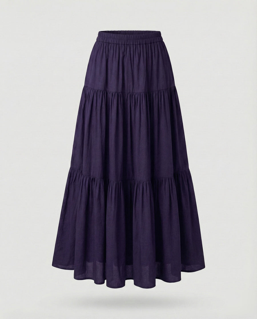 Linnea Linen Skirt in Purple