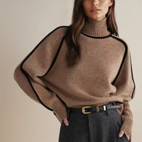 Lydia | Women's Fall Colour Block Turtleneck Sweater