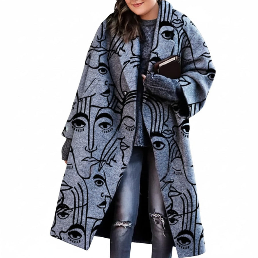 Lisette Coat in Grey Black