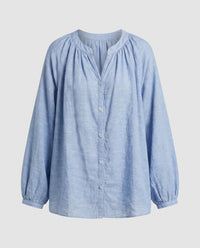 Lisette Elegant Linen Blouse in Beige