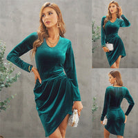 Lisette Elegant Velvet Wrap Dress