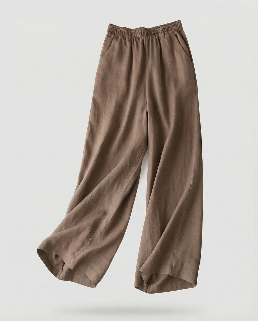 Lisette Linen Trousers in Brown