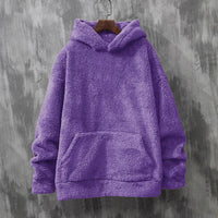 Lisette Sweater with Pockets and Hood in Purple