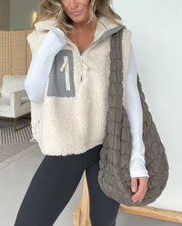 Lisette Vest with Zip Front in White