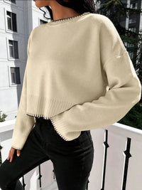 Liv Casual Knit Sweater in Khaki