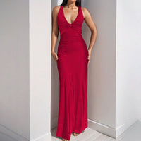 Liv Elegant Maxi Dress with V-Neck