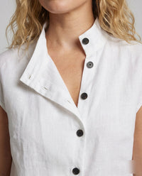 Liv Linen Blouse with Stand Collar