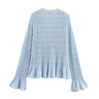 Livia Elegant Knit Cardigan with Ruffles