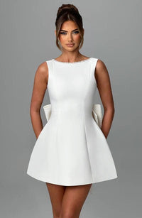 Livia Elegant Mini Dress in White