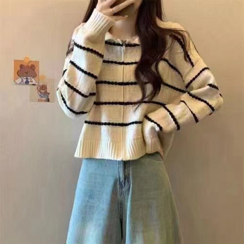 Livia Knit Sweater with Striped