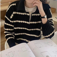Livia Knit Sweater with Striped
