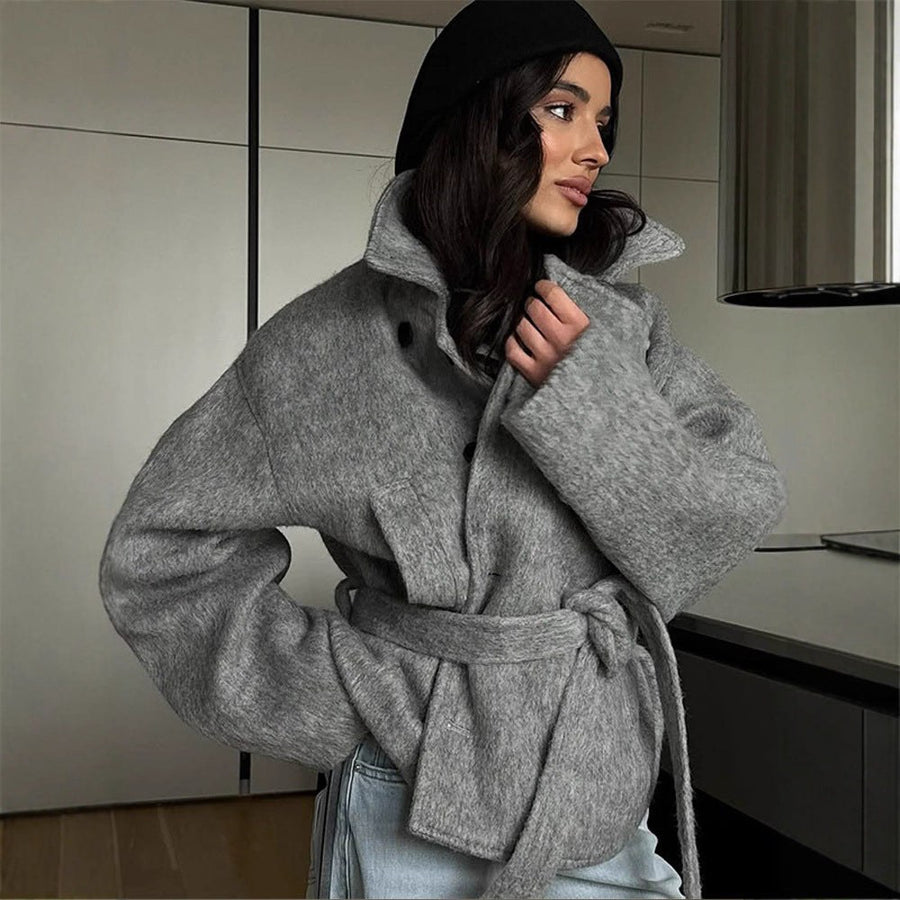 Lola Elegant Jacket with Belted and Oversized