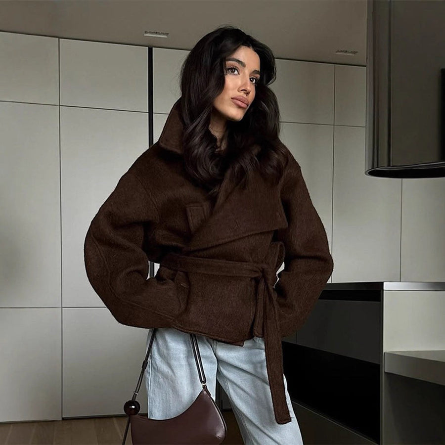 Lola Elegant Jacket with Belted and Oversized