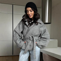 Lola Elegant Jacket with Belted and Oversized