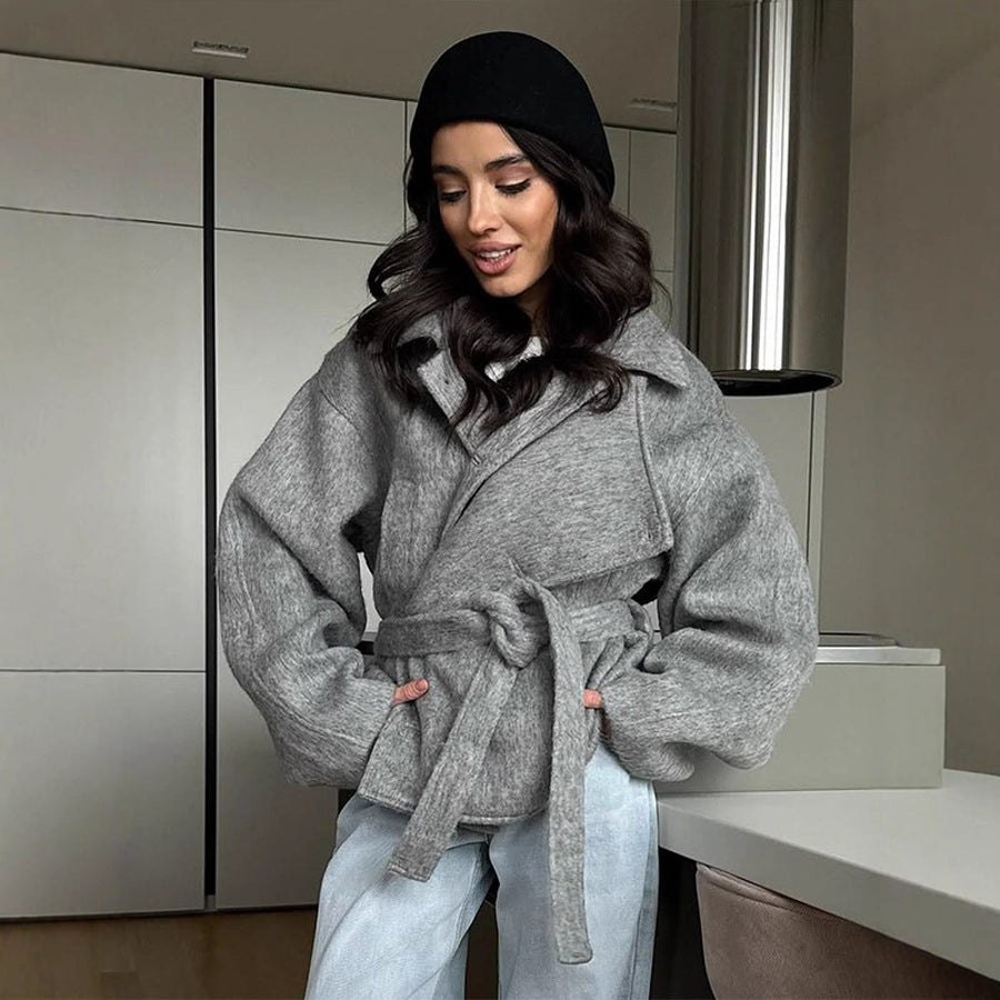 Lola Elegant Jacket with Belted and Oversized