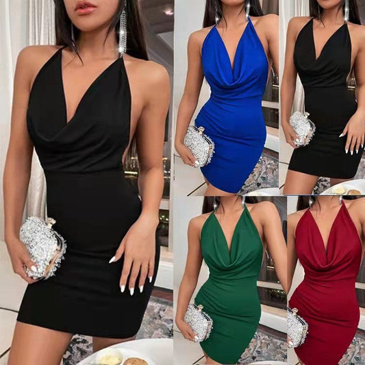Lola Elegant Mini Dress with V-Neck