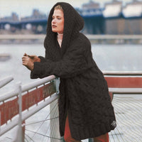 Lola Knit Cardigan with Hood in Black
