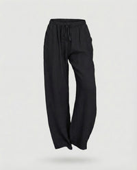 Lola Linen Trousers in Black