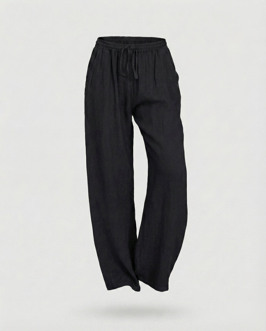 Lola Linen Trousers in Black