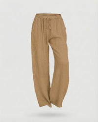 Lola Linen Trousers in Brown