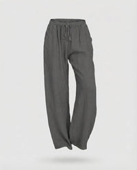Lola Linen Trousers in Dark Grey
