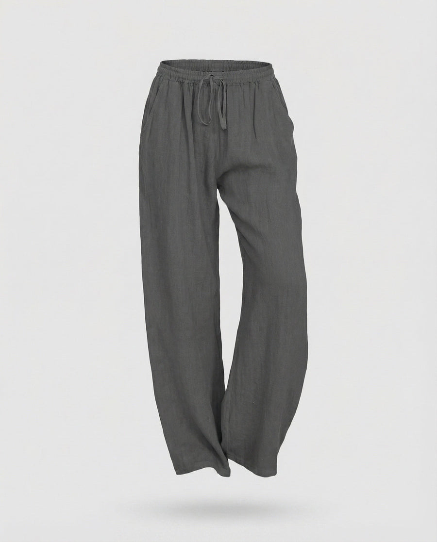 Lola Linen Trousers in Grey