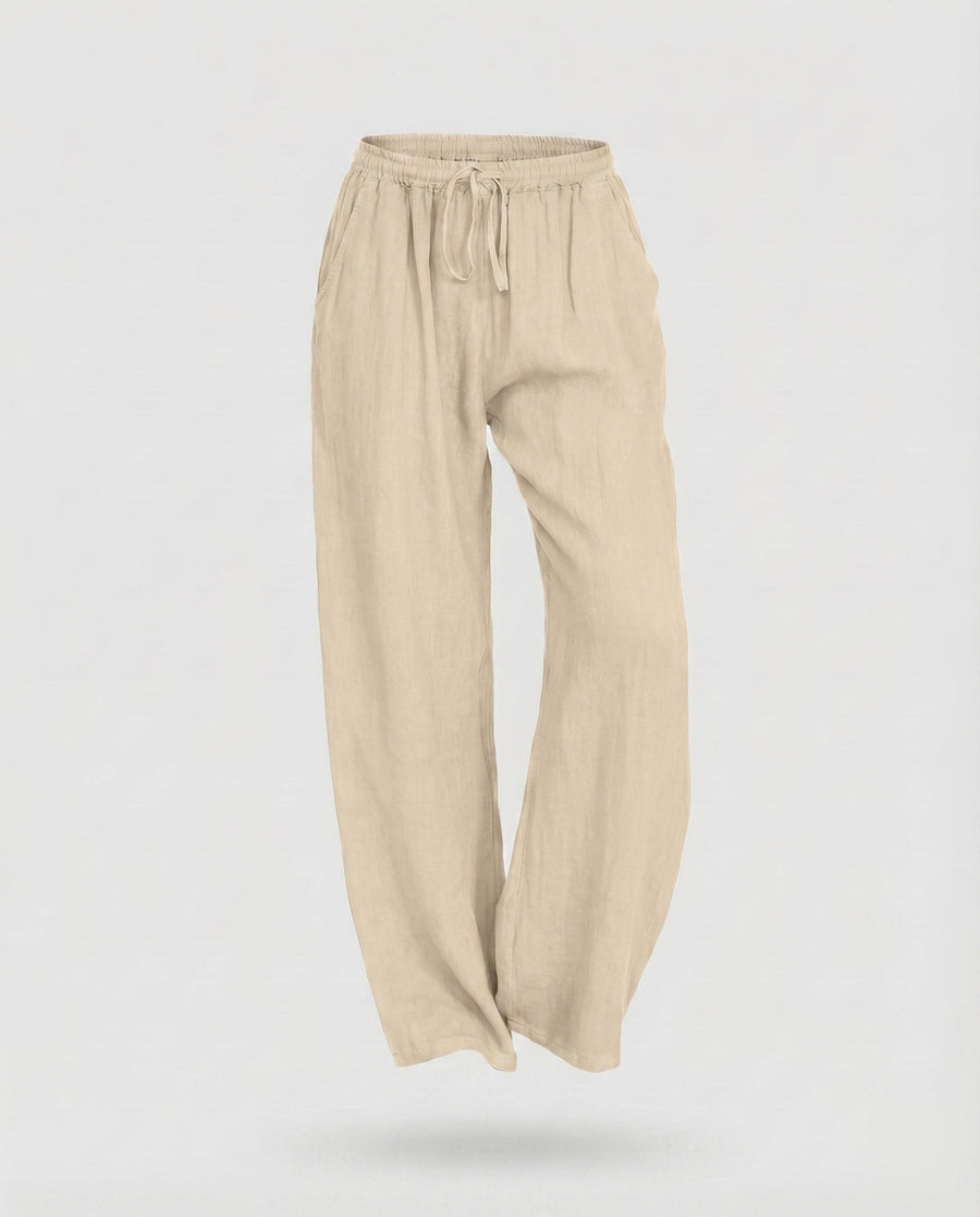 Lola Linen Trousers in Khaki