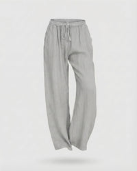 Lola Linen Trousers in Light Grey
