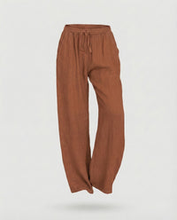 Lola Linen Trousers in Orange