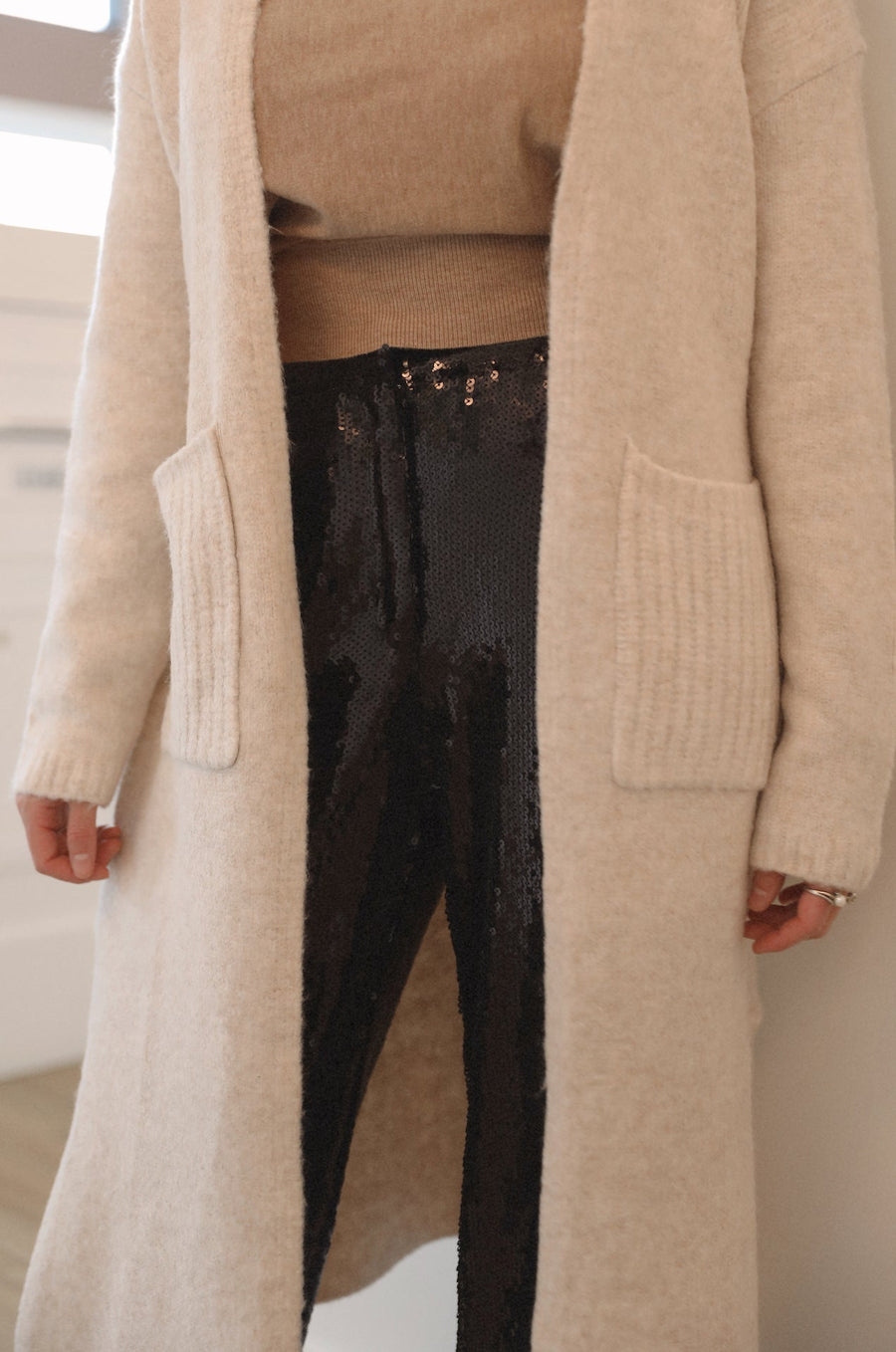 Biscotti Relaxed Cardigan in Warm Beige